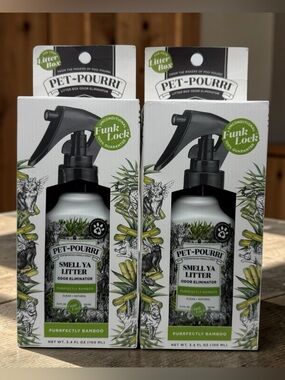 Pet-Pourri Smell Ya Litter Deodorizer Spray Purrfectly Bamboo 3.4oz 2-Pack Cat